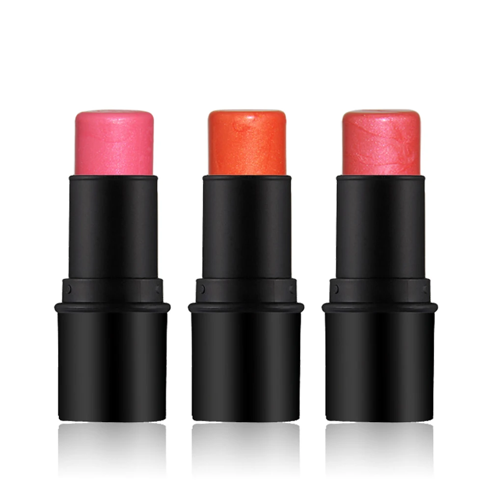 

Private Label Blush Stick Pressed Powder Makeup Face Shimmer Nude Vegan Blush Custom OEM Makeup, 3 colors