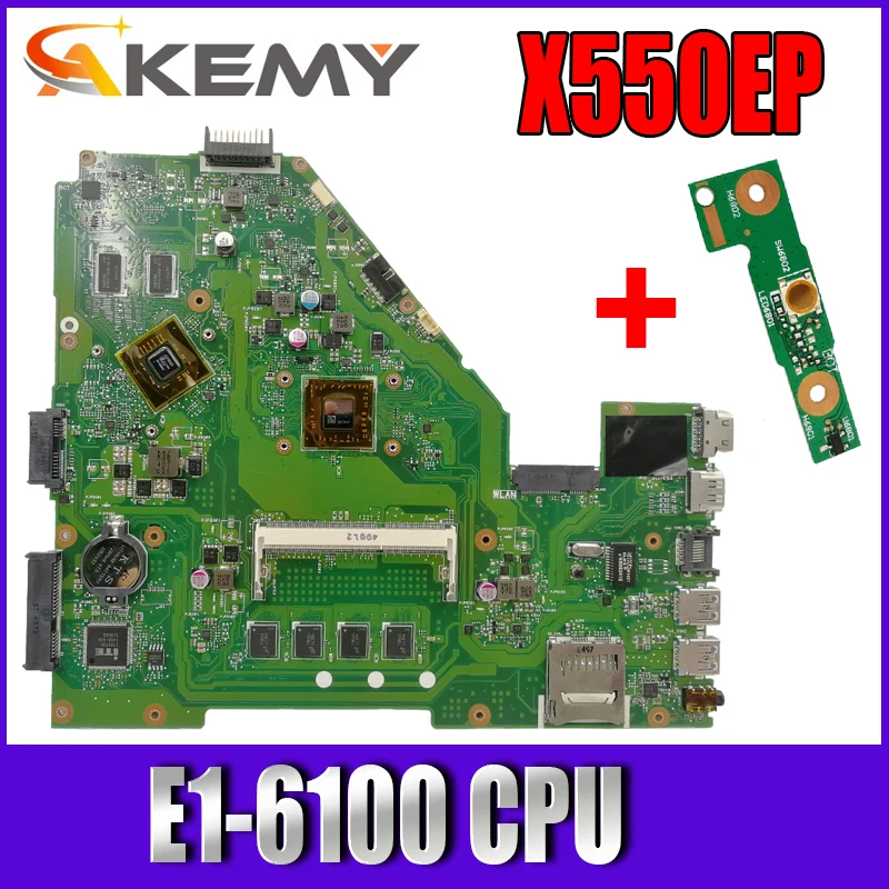 

X550EP Motherboard E1-6100 CPU For Asus X550E X550EP X550E D552E X552E Laptop motherboard X550EP Mainboard test 100% OK