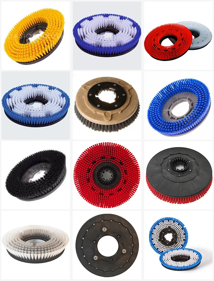 13 Inch Floor Round Circular Cleaning Nylon Disc Bristle Brush Manufacturer 17 Inch Carpet