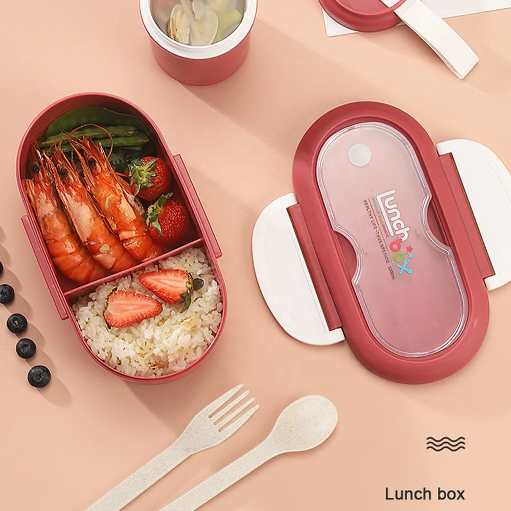

LIHONG Food Containers airtight BPA Free Custom Logo Bento Plastic Lunch Box Leakproof For Adults and Kids, Original or customized