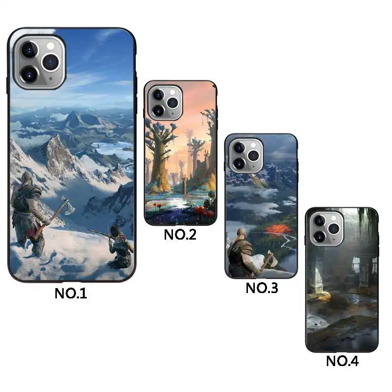 

Beautiful god of war tpu phone case for iPhone 12 11Pro Max 11 X XS XR XS MAX 8plus 8 7plus 7 6plus 6 5 5E, Black