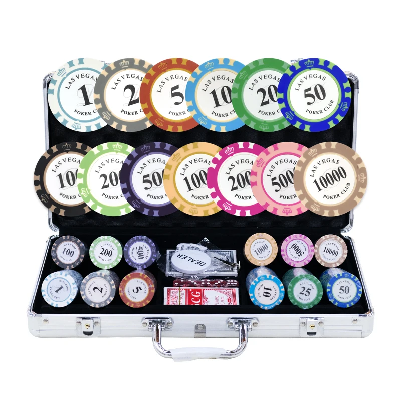 

YH 300/500pcs Pretty Design Las Vegas Crown Clay Casino Poker Chip Set