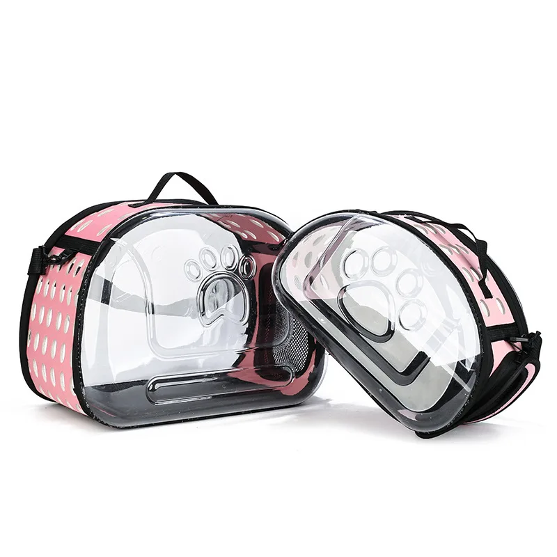 

Fashion transparent cat bag portable one shoulder breathable dog out one Shoulder Messenger Bag foldable multi-purpose pet bag, Picture color