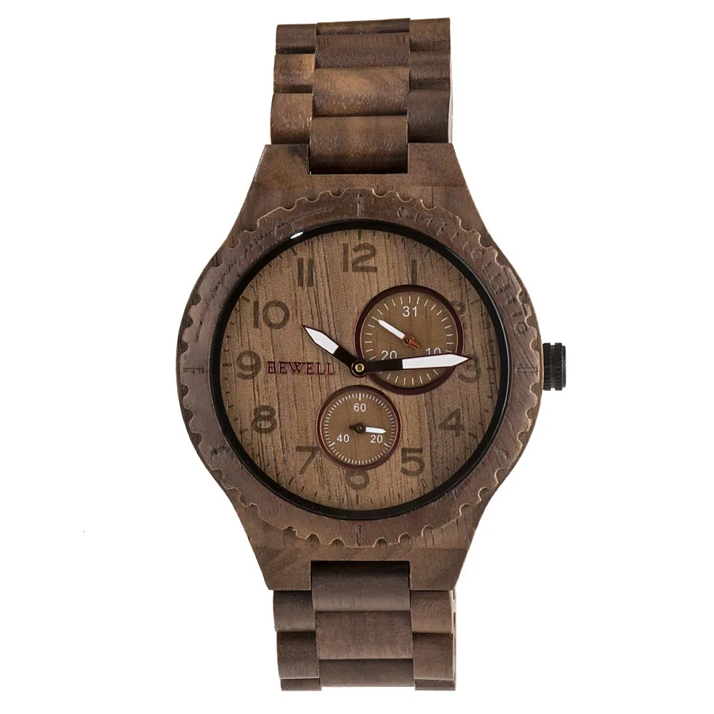 

Current wooden watch luxury Japan VD73A movement quartz watches for men 3 ATM waterproof