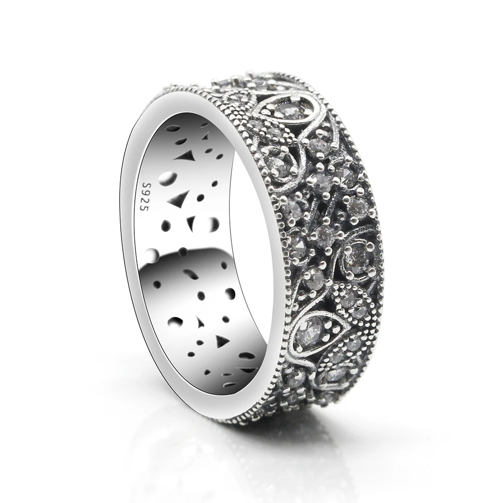 

Silver 925 Women Jewelry Ring Ladybug with Twisted Tree Leaves Zircon Ring for Women Wedding Engagement Gifts, White gold