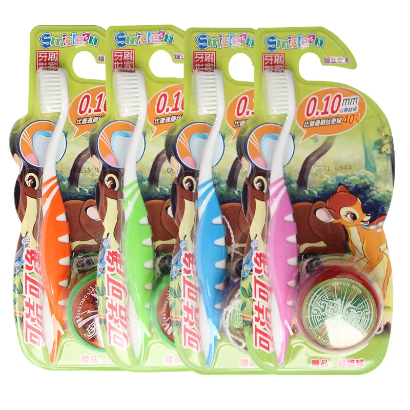 

sanxiao group professional kids toothbrush with toys, Blue/pink