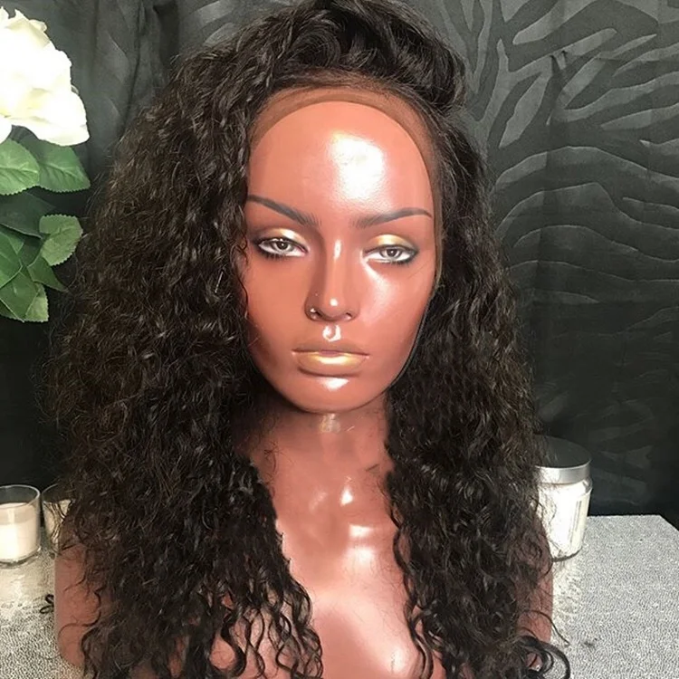 

Pre Plucked Kinky Curly 18 Inch raw virgin hair unprocessed wigs full lace wig small For Black Women