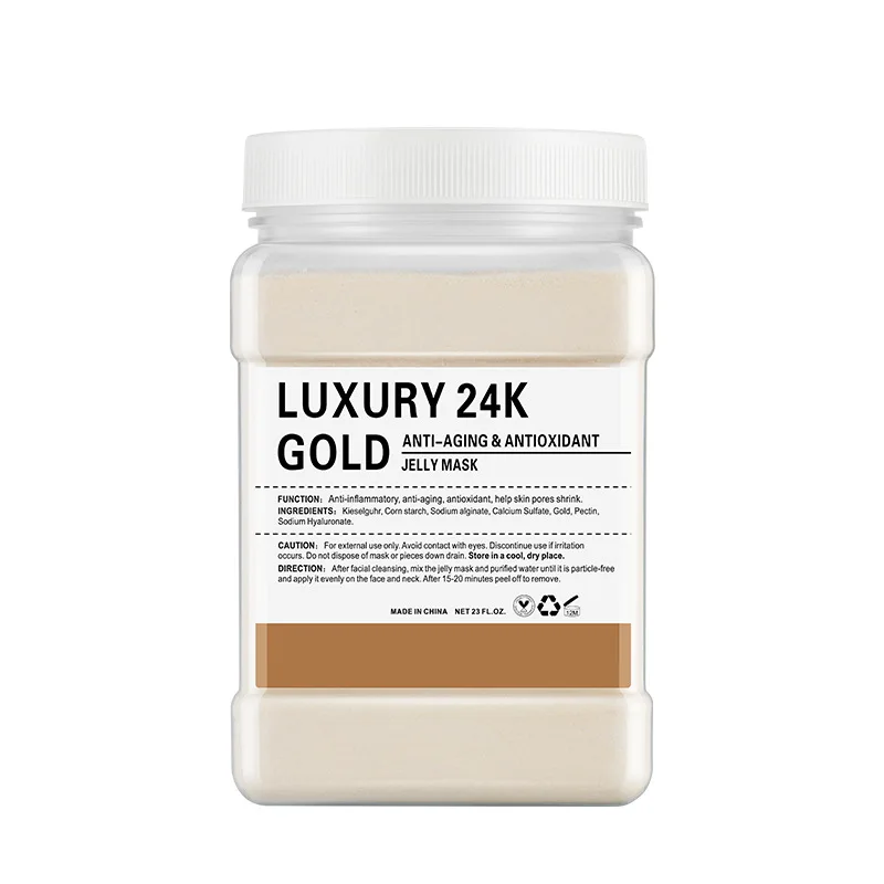 

hot selling private label Luxury 24K Gold Jelly Mask organic brighten cleansing peel off powder Bulgarian Rose Jelly Mask