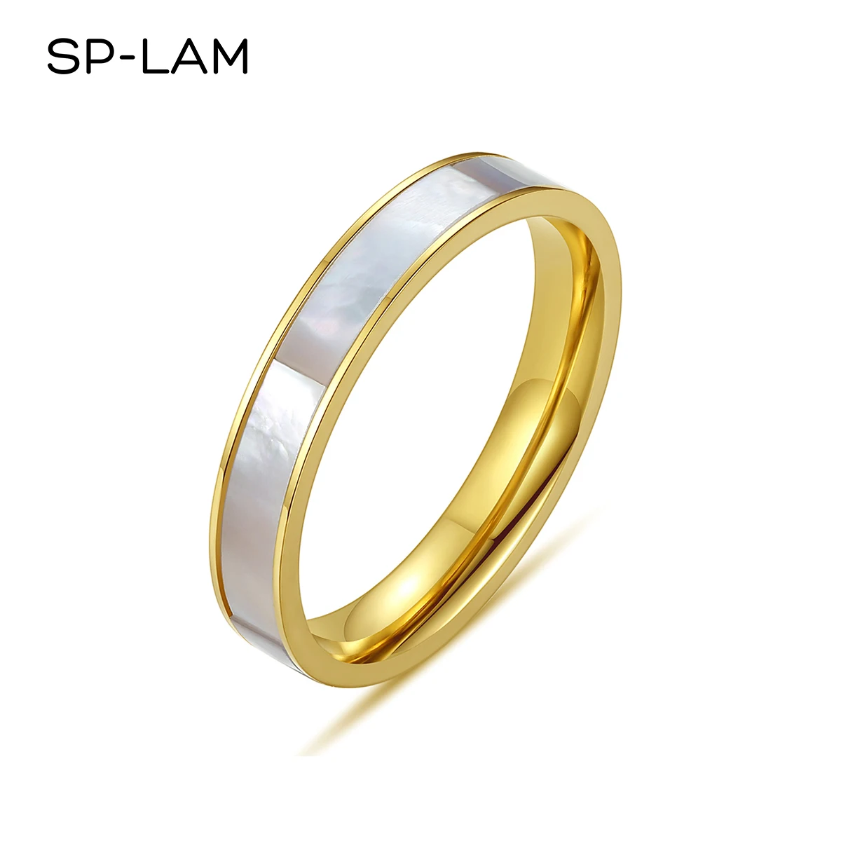 

SP-LAM Hot Selling Rings Women Vacuum Gold Plated Stainless Steel Band Girls Finger Fashion Ring