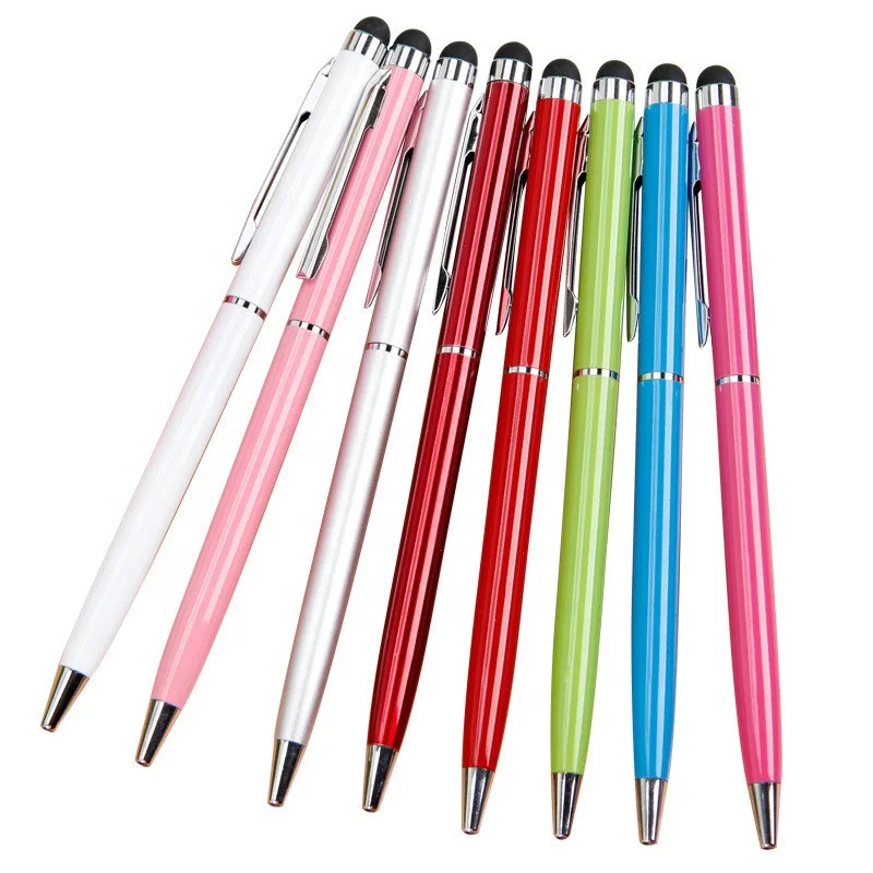 

Hot Sale Promotional Custom Logo Ballpoint Mobile Pad Metal Screen Capacitive Stylus Pen, Multi-color