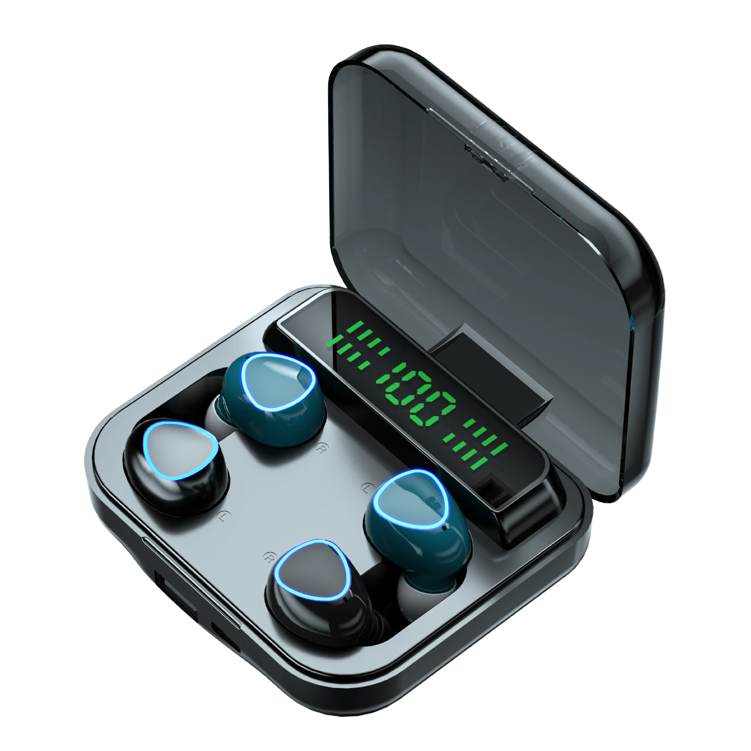 

Two Pairs bluthooth earphone M22 tws headset Bluetooh LED Digital Display tws earbuds with charging cases