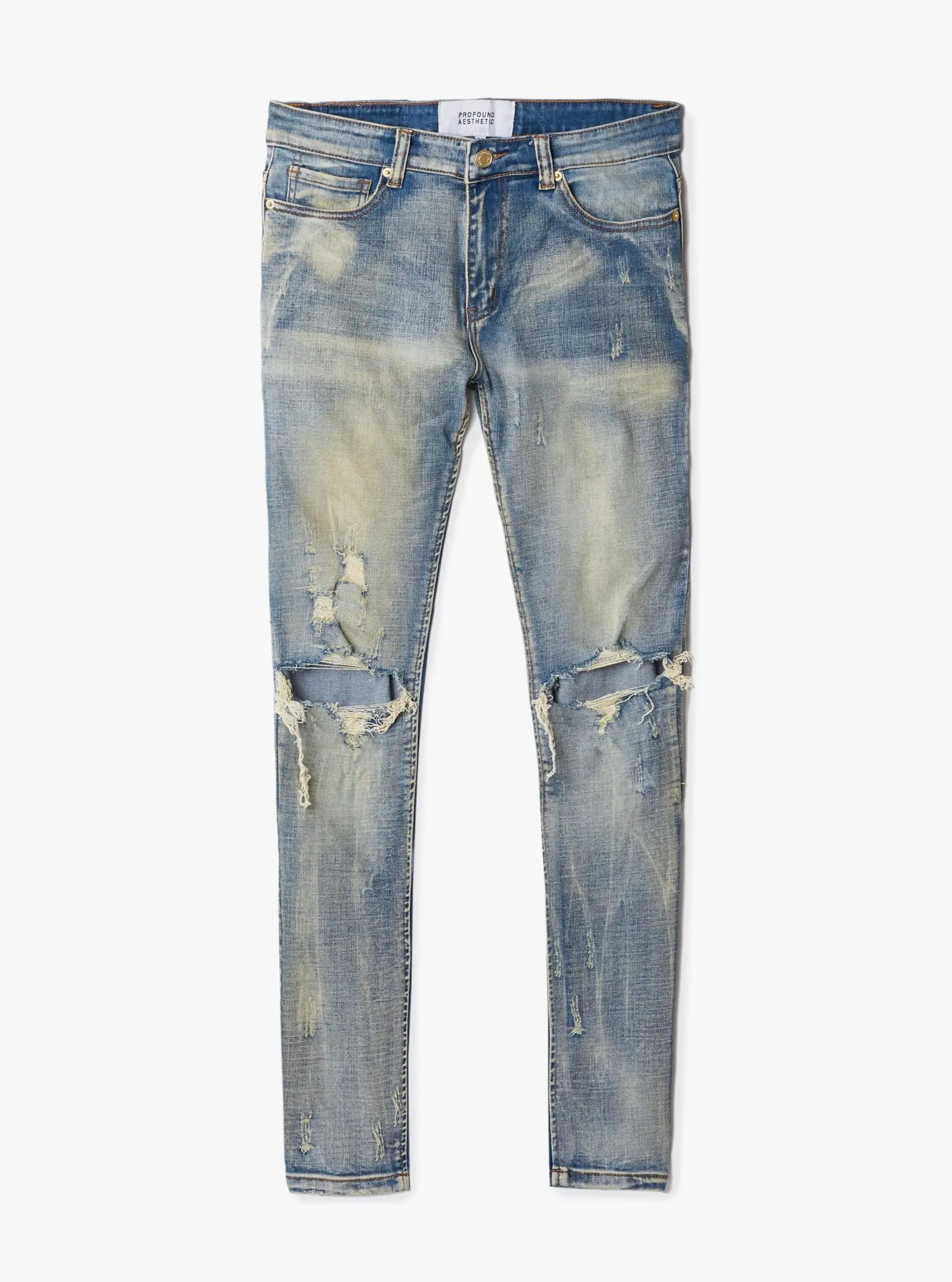 blue damage jeans