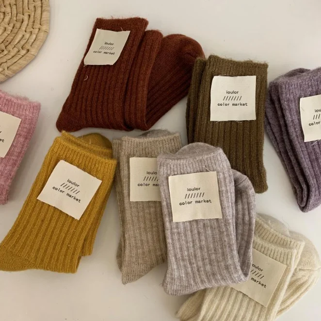 

Winter Thick Cashmere Women Sock Warm Soft Premium Pure Color Socks