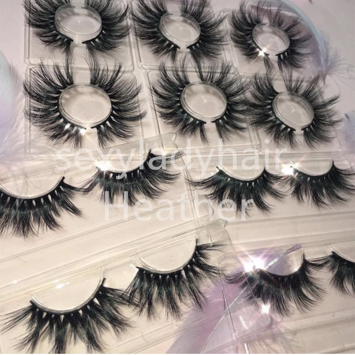 

New Design Custom Eyelash Packing Set 3d Mink False Eye Lashes Own Brand 25mm Wholesale Mink Eyelashes, Natural color