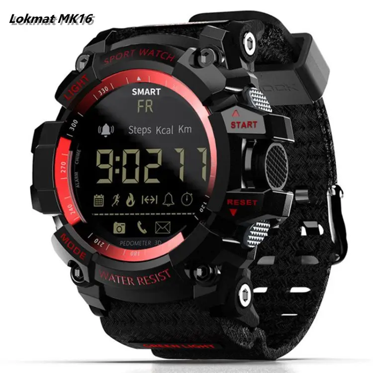 

Lokmat MK16 Smartwatch LCD Screen Information Reminder Remote Camera Walking Motion Monitor 50m Waterproof Sport Smart Watch