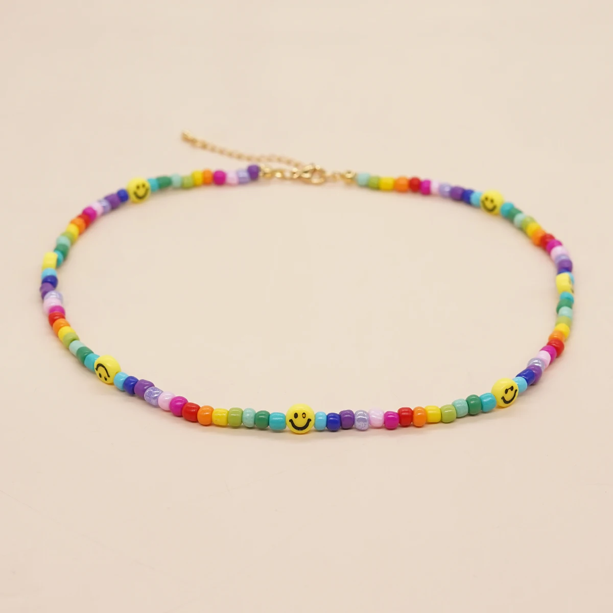 

Go2boho Rainbow Colorful Seed Bead Smiley Choker Necklace Summer Beach Boho Fashion Women Jewelry