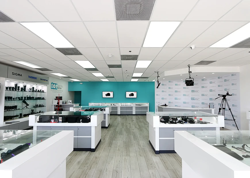 Customized Retail Camera Accessories Shop Display Showcase For