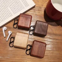 

For AirPods Real Woodiness Hard Case Protective Solid Wood Cover Case Shockproof Case For Apple AirPod Headphone Charging Box