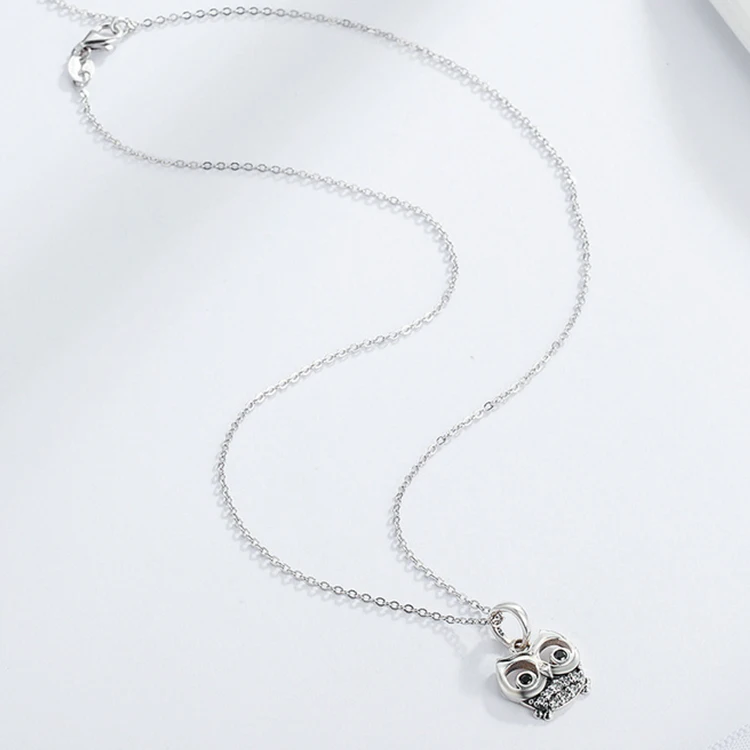 

Latest Design 925 Sterling Silver Animal Cute Owl Chain 2020 Necklaces Women