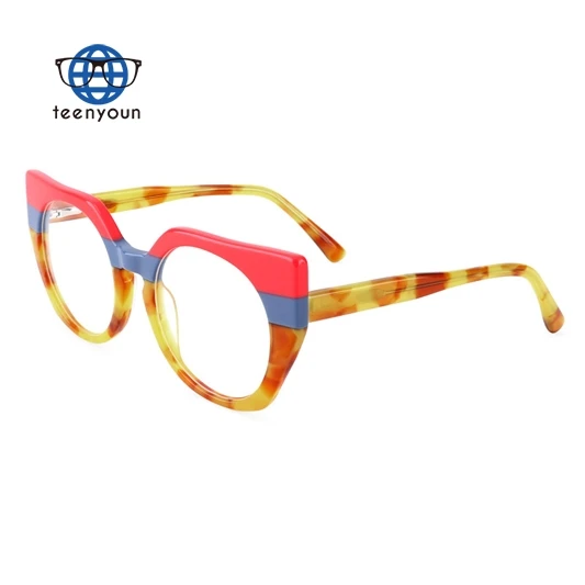 

Teenyoun Eyewear Wholesale Newest Personalized Acetate Optical Handmade Multi-Color Full Frame Irregular Glasses