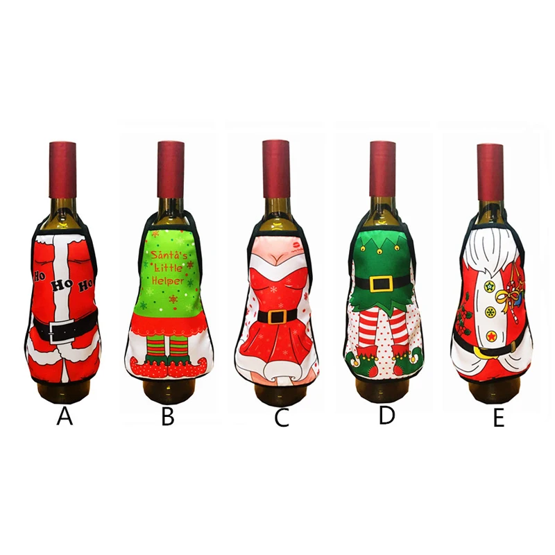 

Party Decorations Mini Christmas Beer Apron Beer Holder Cover Bottle