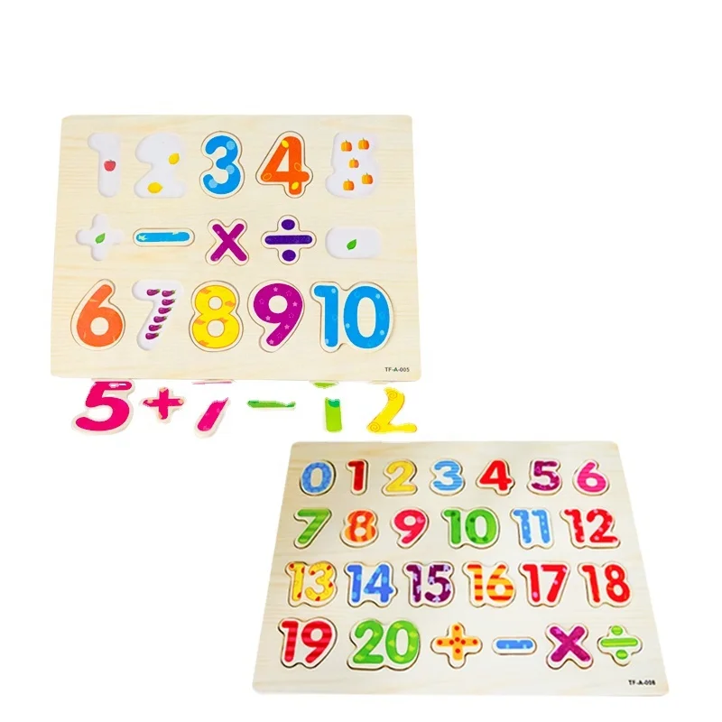 

wooden montessori Math Toys Count Numbers Matching Digital Shape Board educational Puzzles Toy Educational Wooden Kids 2 in 1