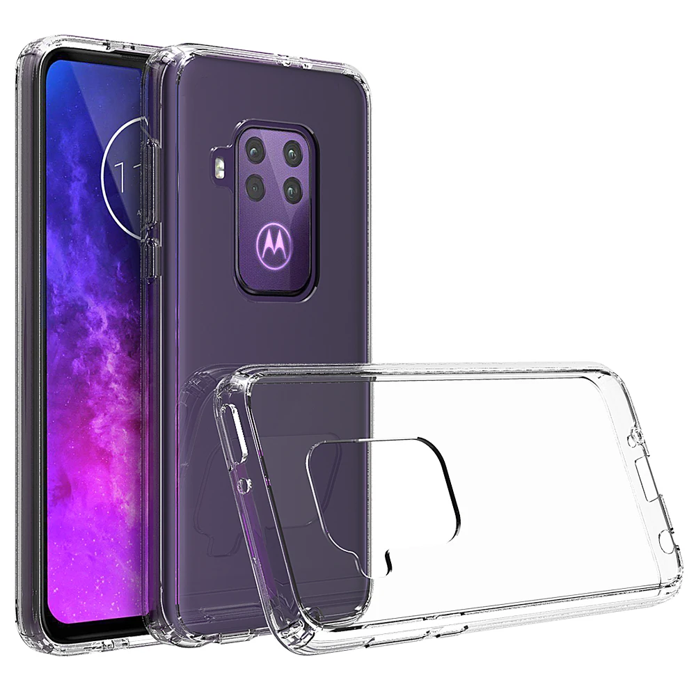 

For Motorola One Zoom Clear Case, TPU+PC Fusion Hybrid Transparent Shockproof Protective Cover Case for Motorola One Zoom