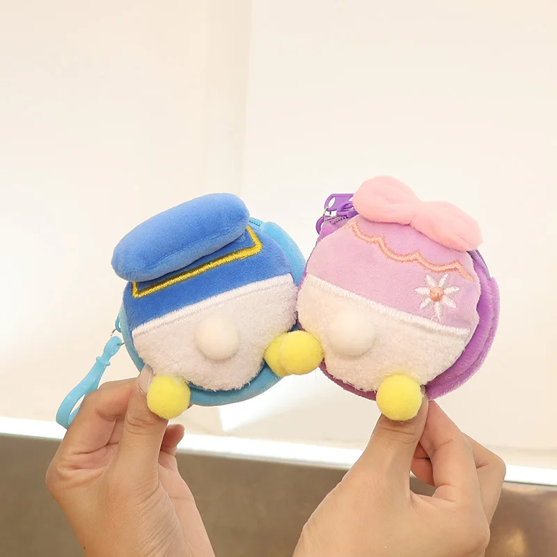 

New Japanese round mini earphone bag ornament plush coin purse cute coin key coin purse