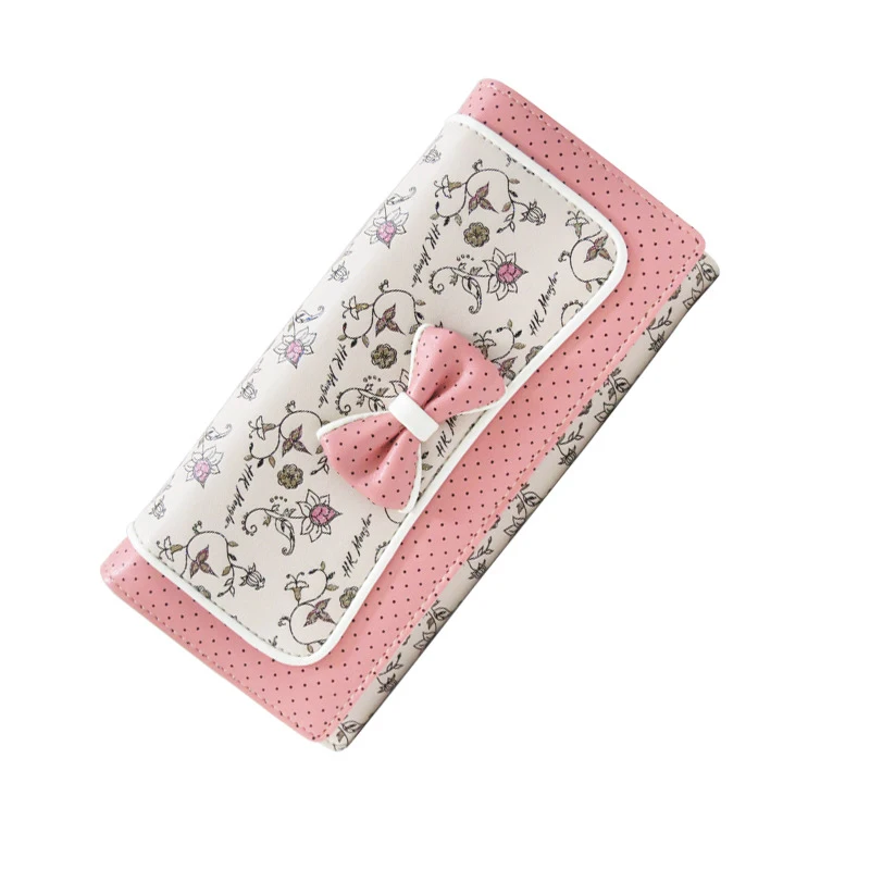 

Custom Wholesale Fashion Pu Leather Purse Cluth Cartoon Phone Bag Bow Cute Mini Girl Wallet for Women