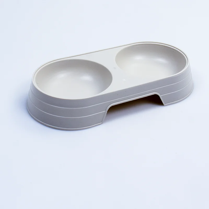 

Wholesale Retail Plastic Double Feeding Bowl For Dogs Cats Food Bowl, As picture