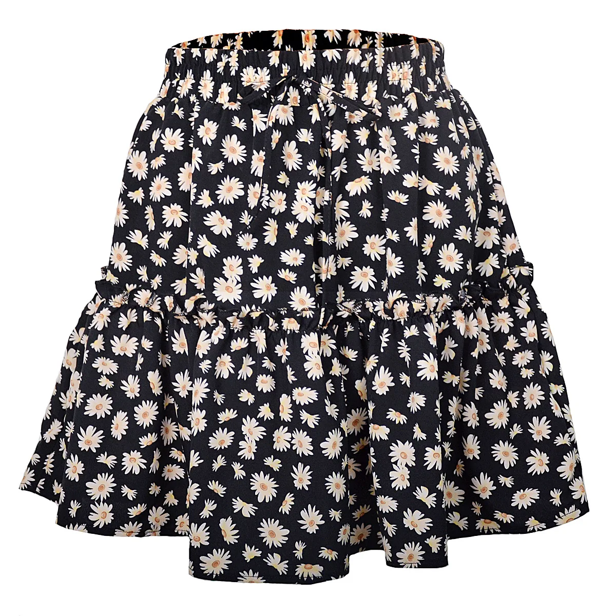 

2020 Ladies Floral Short Skirt Summer Print Wrinkle Skirt