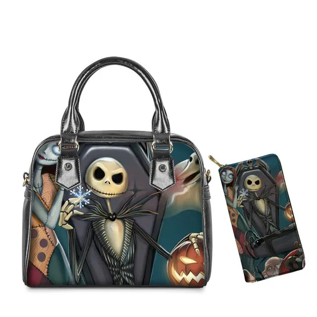 

2020 Factory Top Quality Nightmare Before Christmas Handbags For Ladies Printed Customize PU Leather Women Handbags And Purse, Customizable