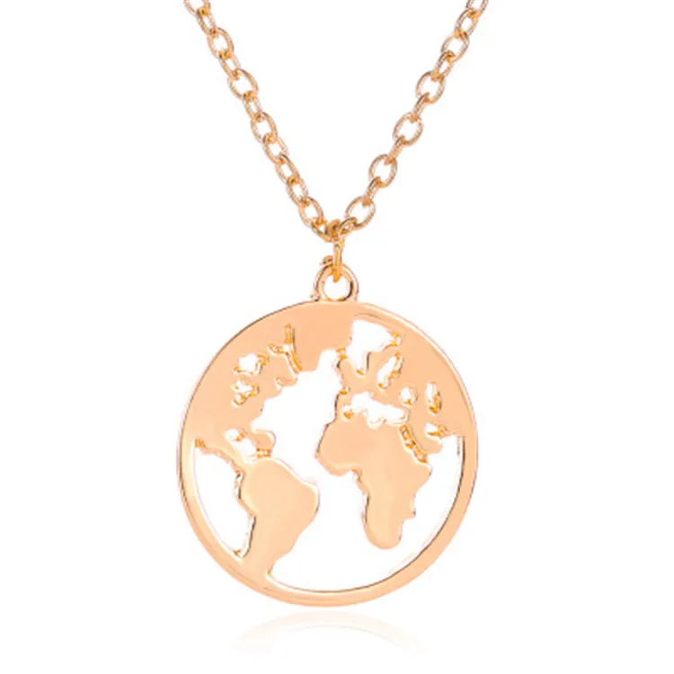 

Wholesale Gold Map Necklace Personalized Necklace Minimalist Jewelry Women