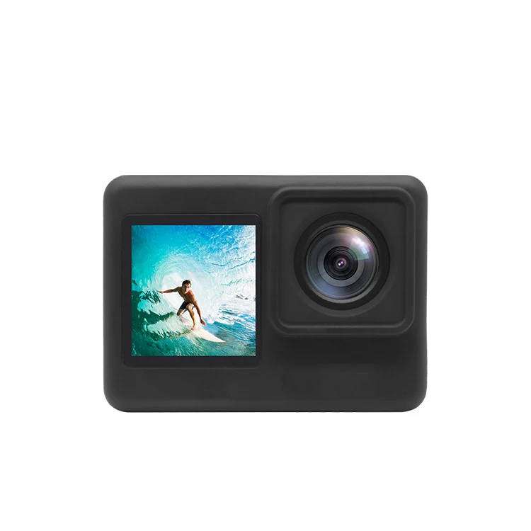 

Dual Color Screen 4K Action Camera With 2" IPS And 1.2" Selfie LCD For Sport Live Recording 30M Waterproof