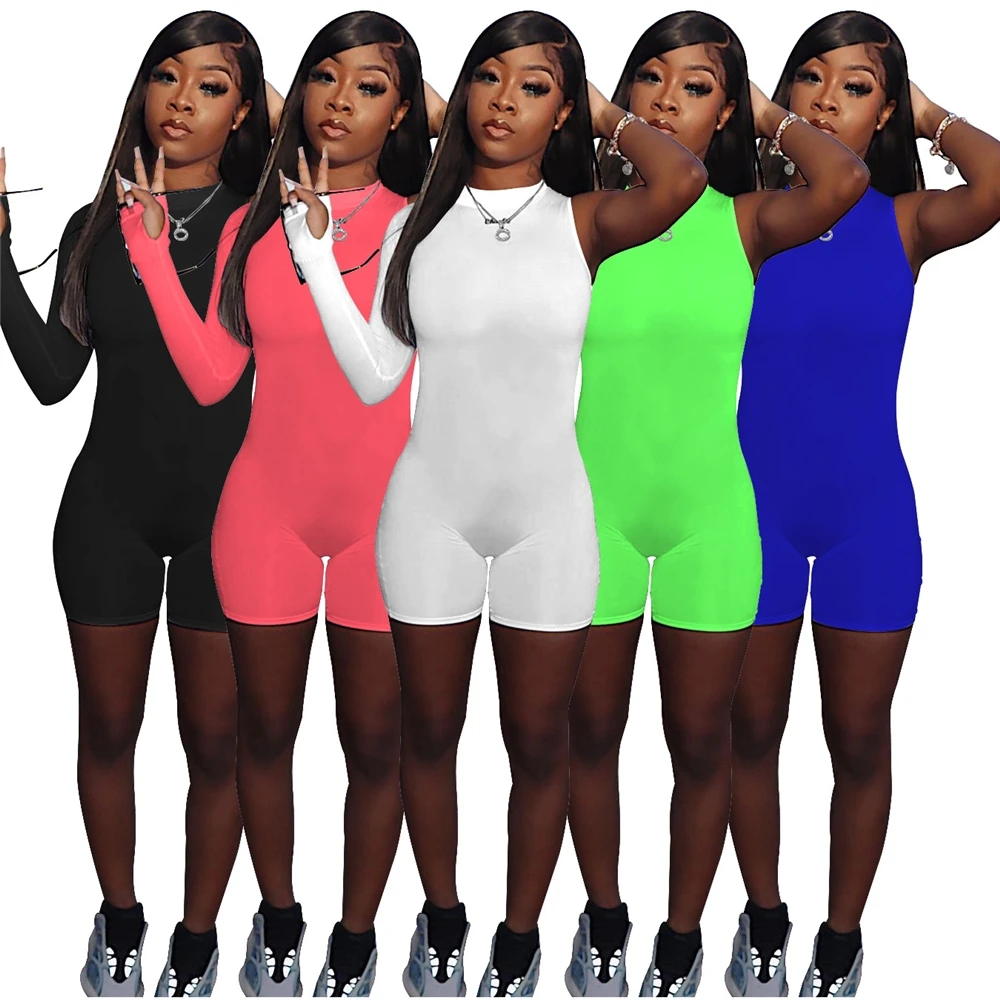 

EB-2006040Women One Piece Hollow Out Jumpsuit And Rompers Club Party Jumpsuits Bodycon Sexy Short Solid Color Jumpsuit Bodysuits