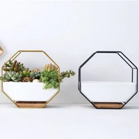 

Nordic Ceramic Flowerpots Geometric Succulent Cactus Metal Wall Planter Holder Hanging Flower Pots Stand Cachepot Orchid Bamboo