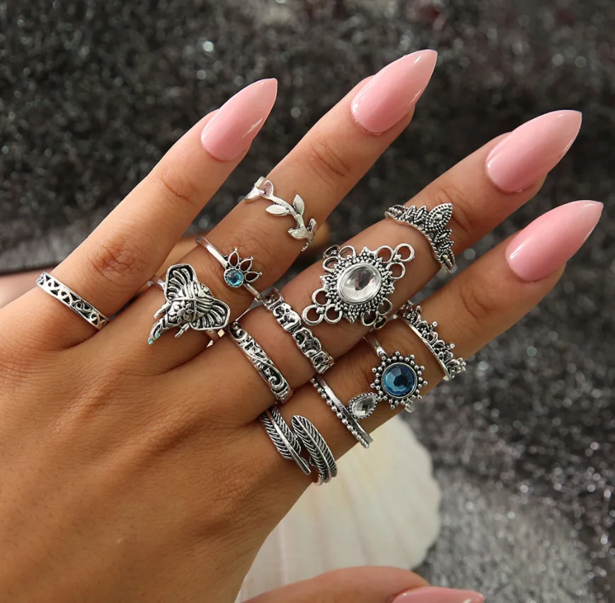 

Fashion silver elephant ring set for women Wholesale N204233, Picture