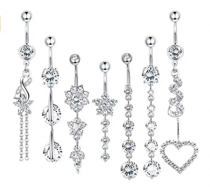

Hypoallergenic hypoallergenic belly rings titanium belly ring, Silver,rose gold