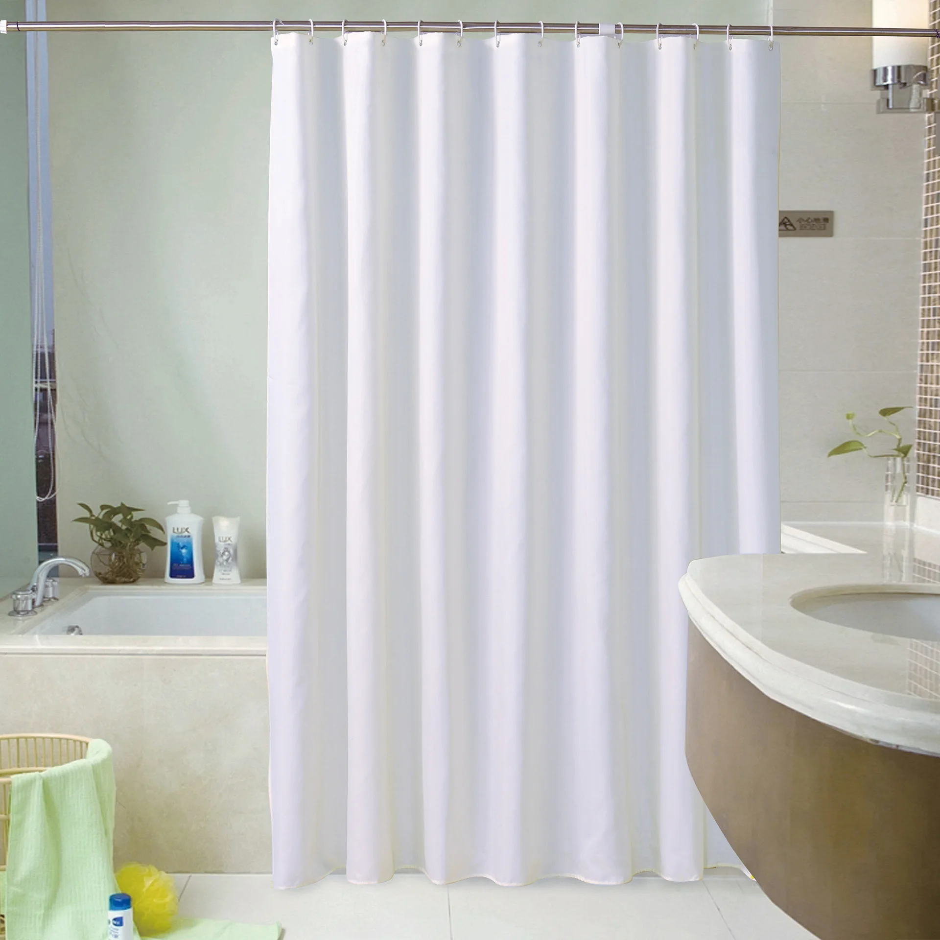 

Wholesale Customized Luxury Hook Design Waterproof Bathroom Peva Shower Curtain