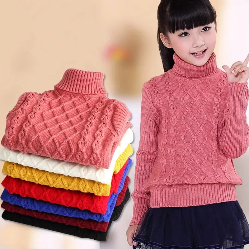 
Fashion Korean Style Autumn Vertical Strip Close fitting Knitwear Round Neck Cotton Warm Candy Color Bottoming Kids Boy Sweater 