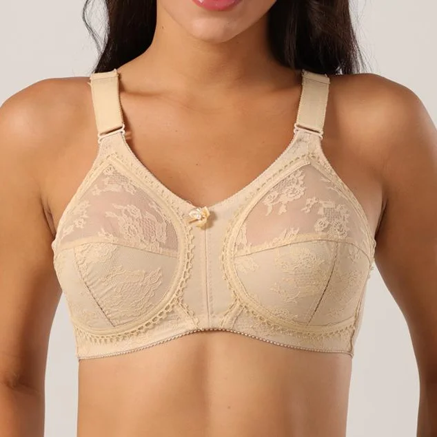 

Wholesale Women's Full Cup Transparent Sexy Plus Size Lace Bra, 6 color