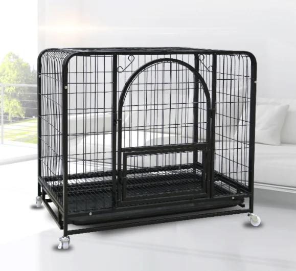 

Hot Sale Metal Iron Pet Dog Cage Carriers Houses Large Kennel with Universal Wheel large Animal Pet Cages