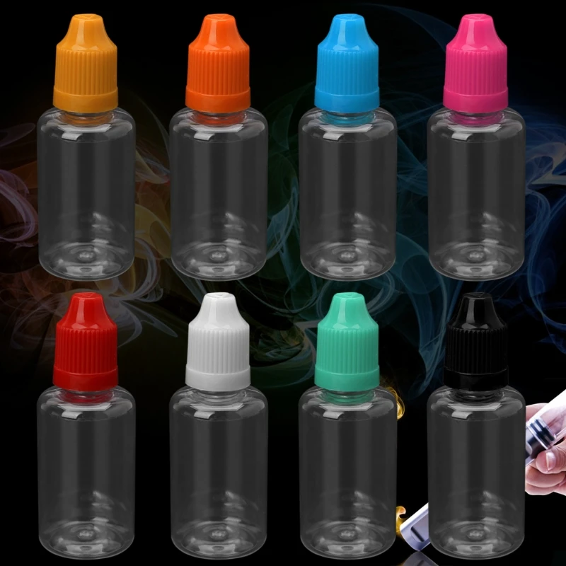 

E-Cigarette Oil Eye Liquid Bottle 30ml Plastic Clear Squeezable Dropper Empty