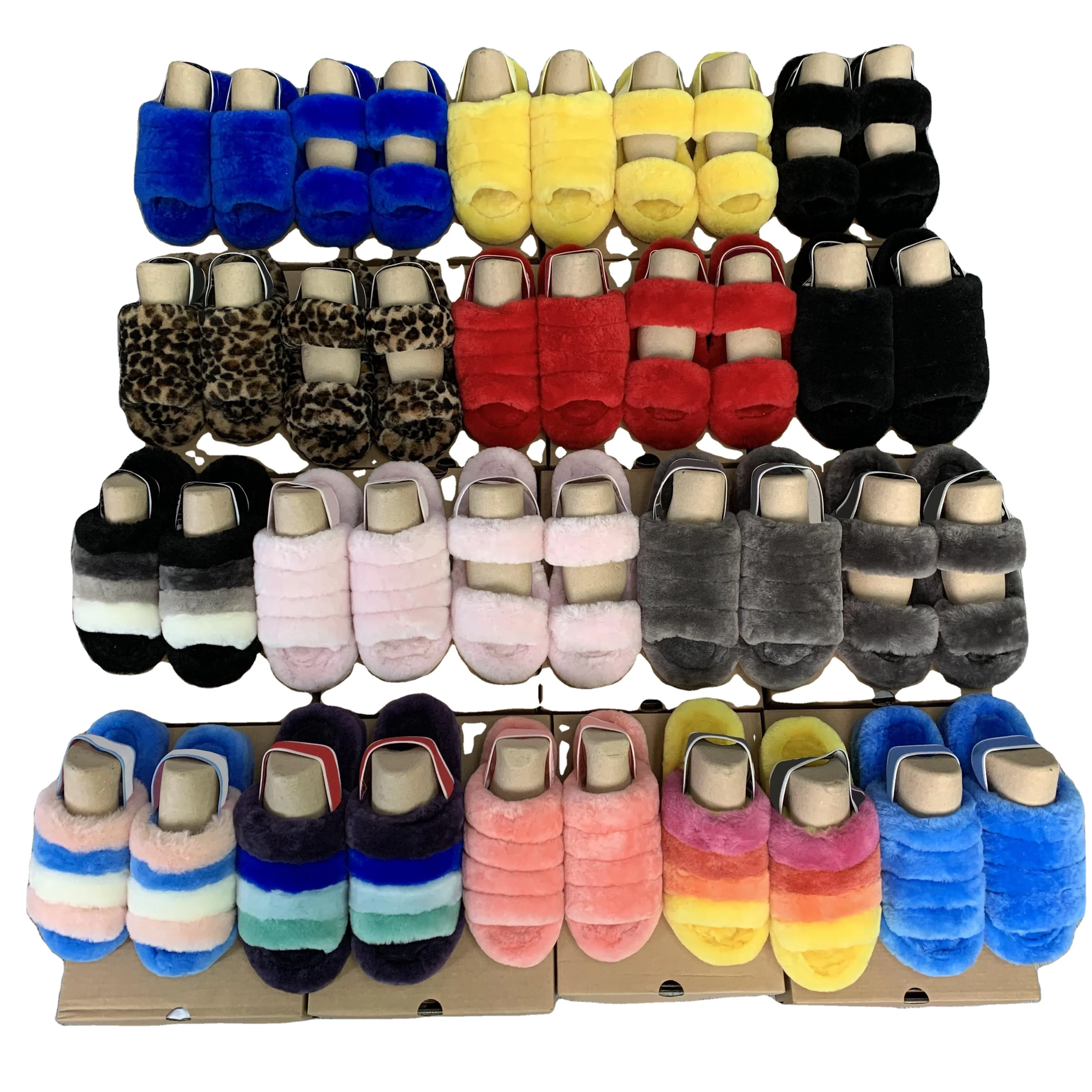 

Fluff Slides Real Fur Sandal House Slippers Luxury U8 Designer Platform Pantoufle Flip Flops Sandale Women Fashion Furry Slipper