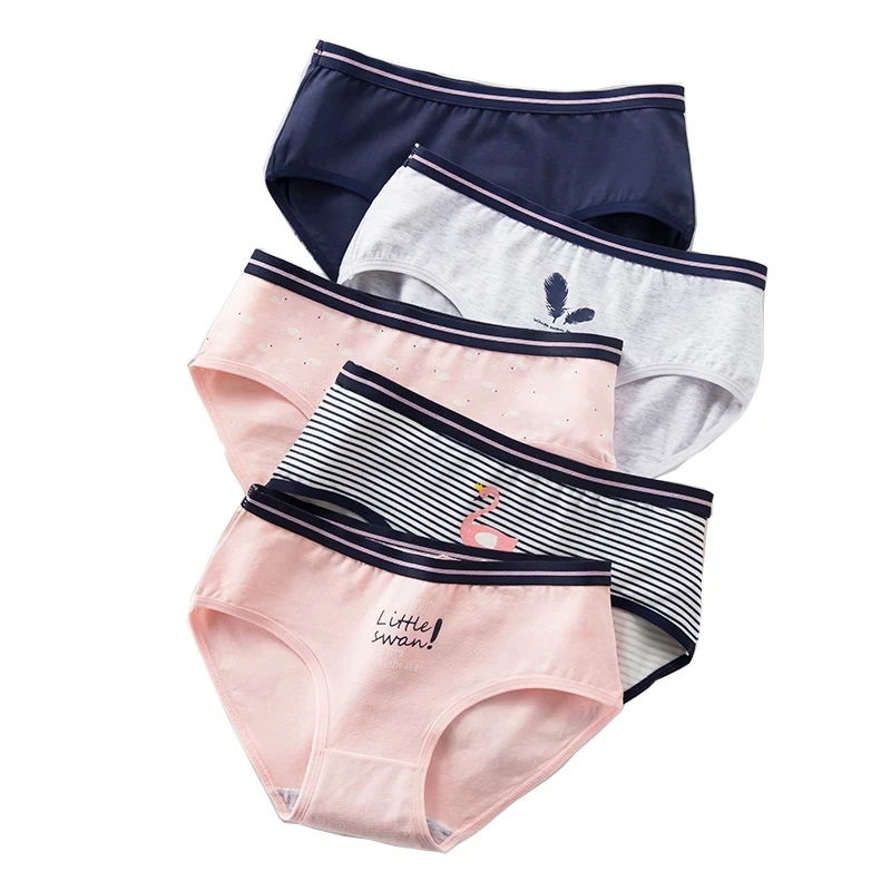 

Pure Cotton Women Panties Breathable Fashion Print Underwear Women's Sexy Seamless Underpants Soft Mid-Rise Female Lingerie