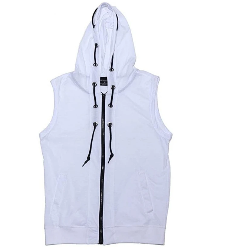 

2021 new fashion men vest cotton short sleeve oversize vest for men blank hoodie wholesale gym vest men