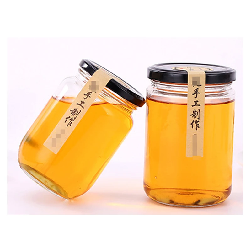 

Hot Sale 50ml 100ml 150ml 200ml 300ml 500ml Round Glass Honey Jar Pickle Jar With Tin Lid, Transparent