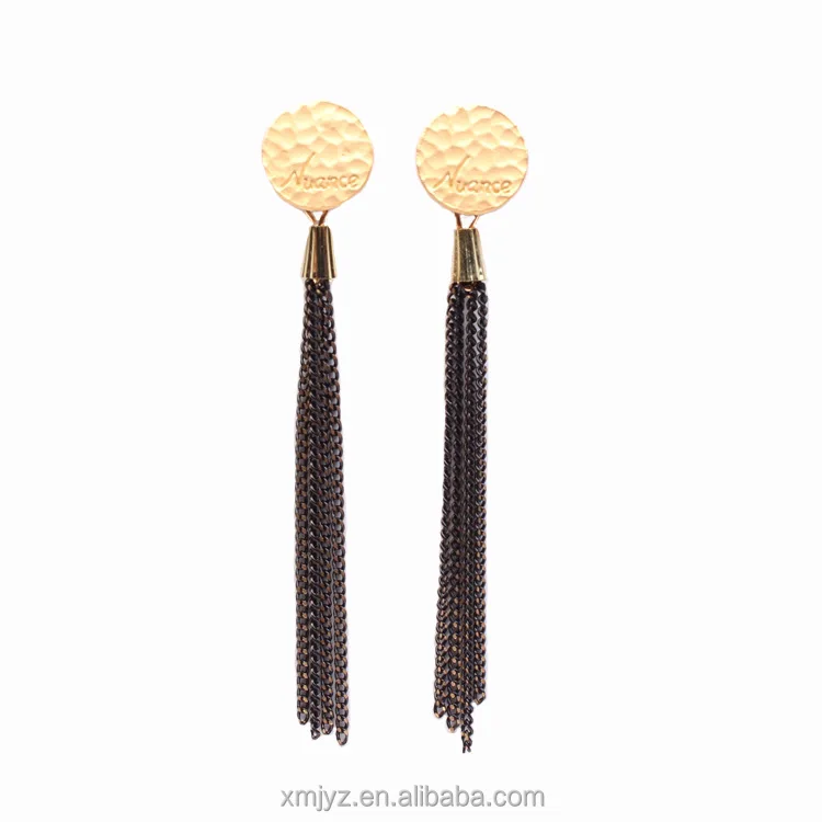 

[Boxed] New Korean Earrings Fashion Letter Earrings Long Tassel Ear Line Boutique Source E01
