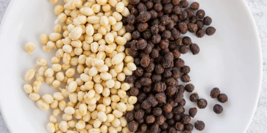 White pepper sprinkled over creamy risotto