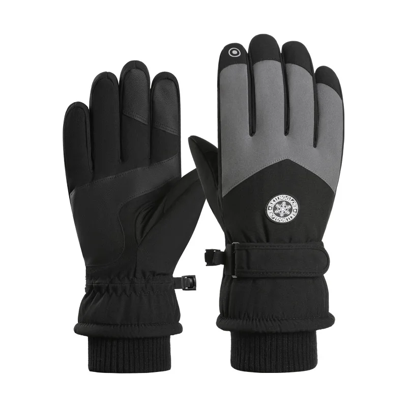 

Waterproof Winter Work Outdoor Wrist Strap Long Cuff Ski Gloves for men and women
